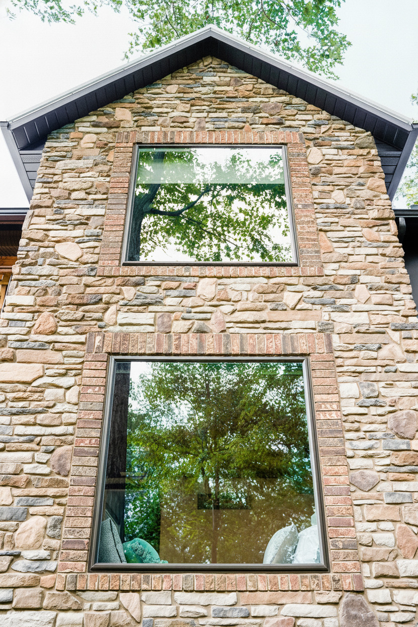 Coal black casement and slider replacement windows with internal grids