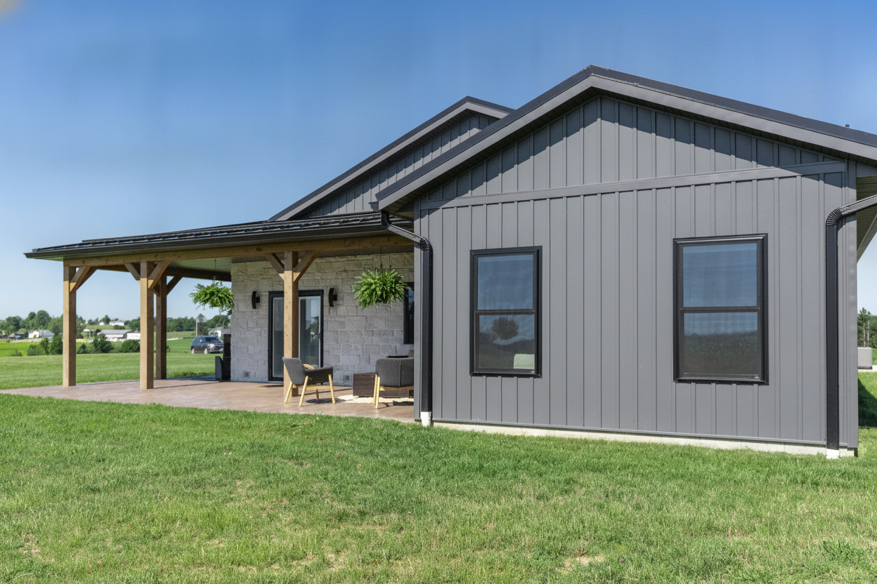Coal black casement and slider replacement windows with internal grids